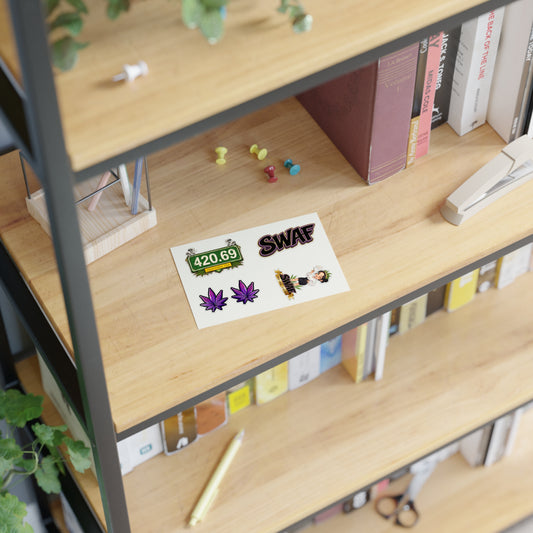Cannabis Sticker Sheet — 420.69, Purple Leaf & SWAF Decals