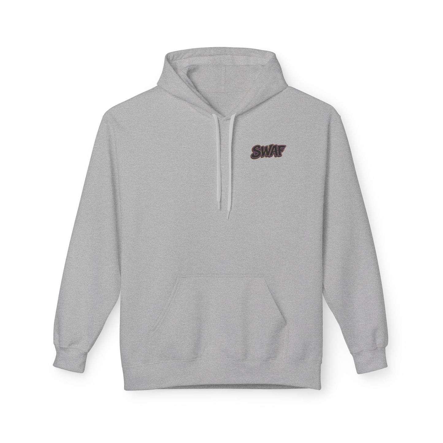 Hoodie — Minimal 'SWAF' Logo White Fleece Pullover