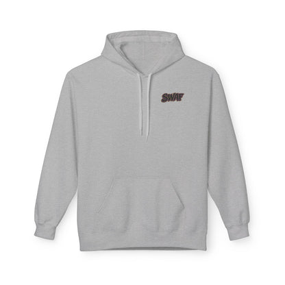 Hoodie — Minimal 'SWAF' Logo White Fleece Pullover