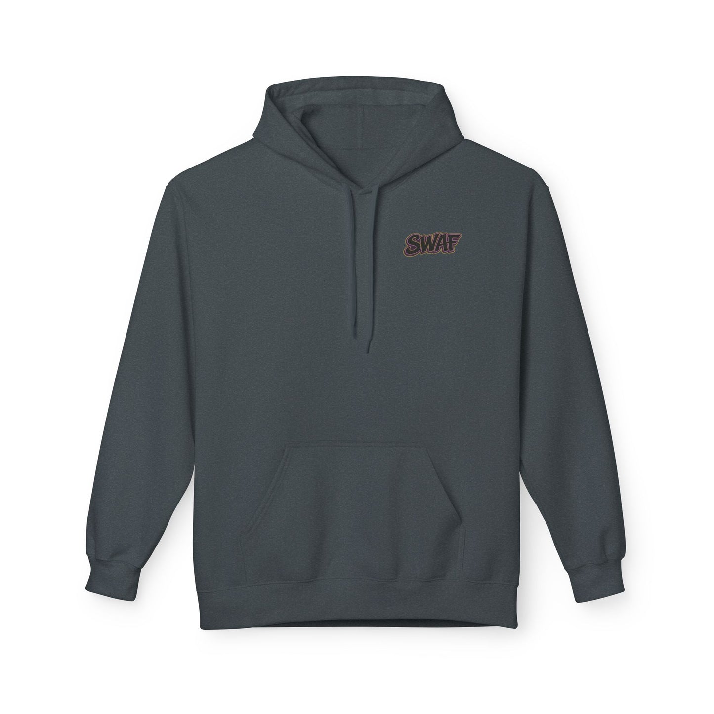 Hoodie — Minimal 'SWAF' Logo White Fleece Pullover