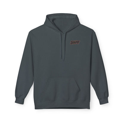 Hoodie — Minimal 'SWAF' Logo White Fleece Pullover