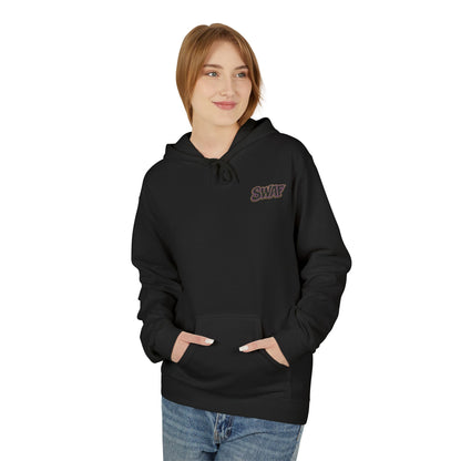 Hoodie — Minimal 'SWAF' Logo White Fleece Pullover