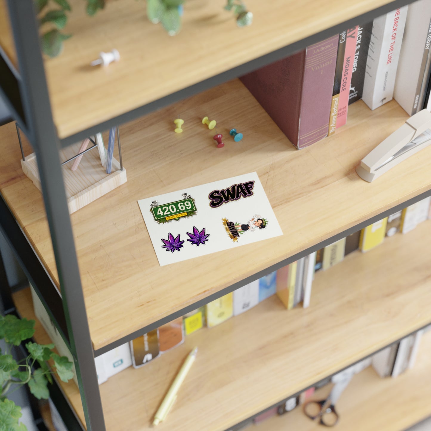 Cannabis Sticker Sheet — 420.69, Purple Leaf & SWAF Decals