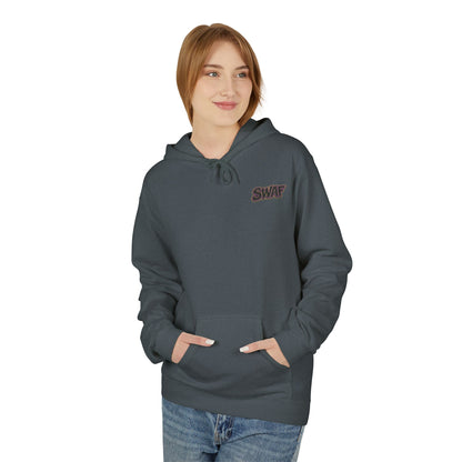 Hoodie — Minimal 'SWAF' Logo White Fleece Pullover