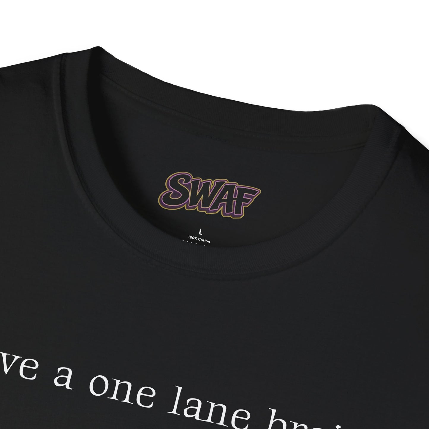 T‑Shirt — “I have a one lane brain...” Front / 420.69 License Plate Back Cannabis Graphic