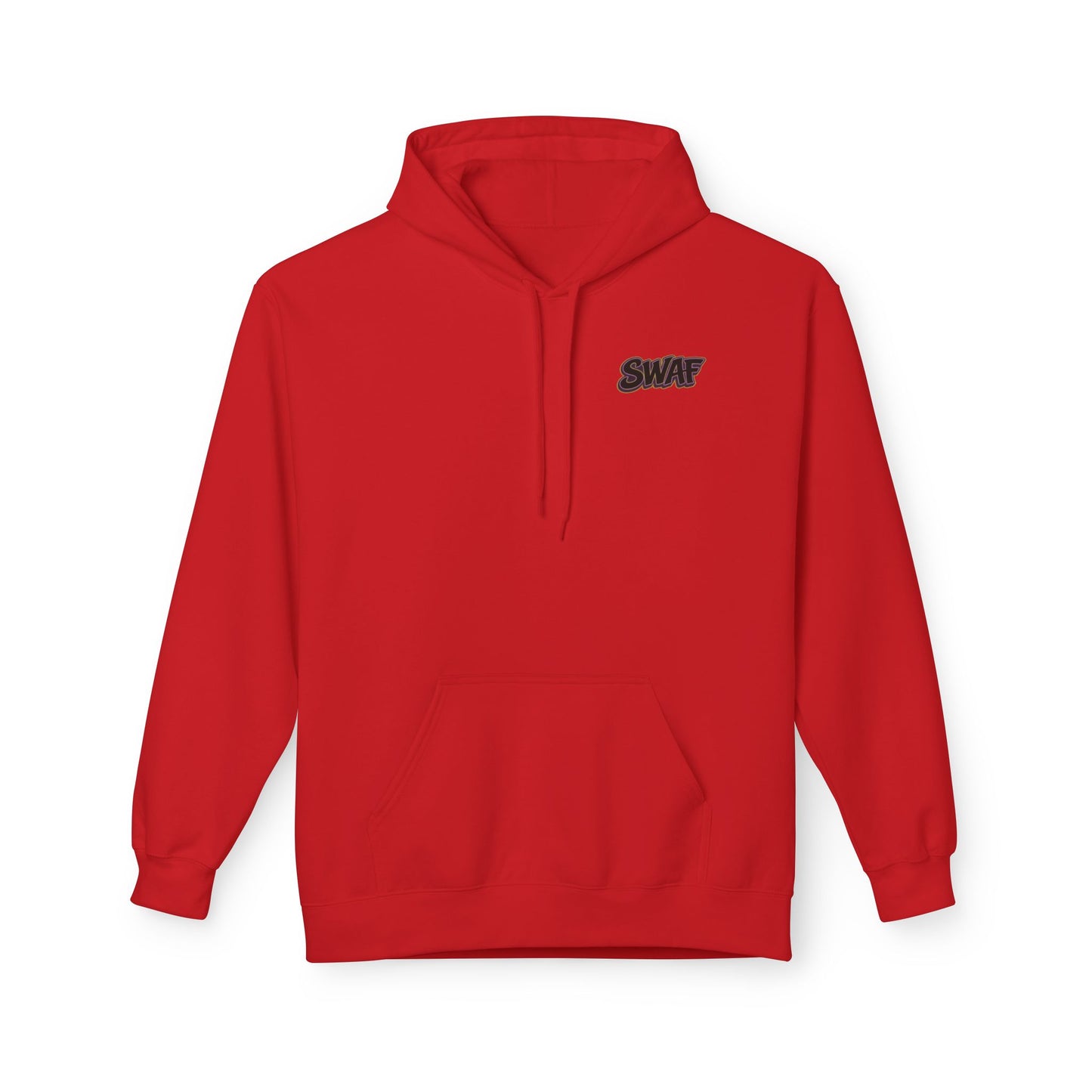 Hoodie — Minimal 'SWAF' Logo White Fleece Pullover