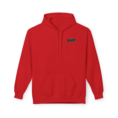 Hoodie — Minimal 'SWAF' Logo White Fleece Pullover