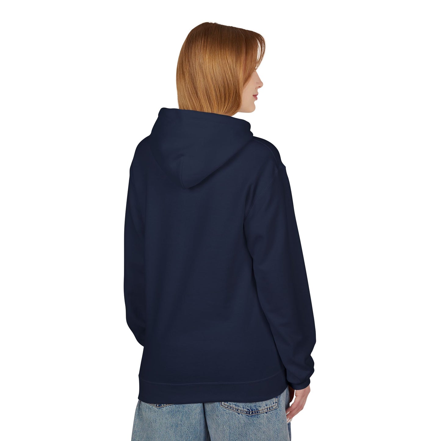 Hoodie — Minimal 'SWAF' Logo White Fleece Pullover