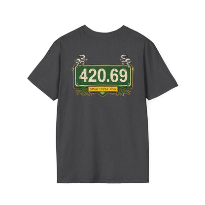Copy of T‑Shirt — “I have a one lane brain...” Front / 420.69 License Plate Back Cannabis Graphic