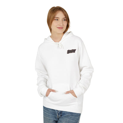 Hoodie — Minimal 'SWAF' Logo White Fleece Pullover
