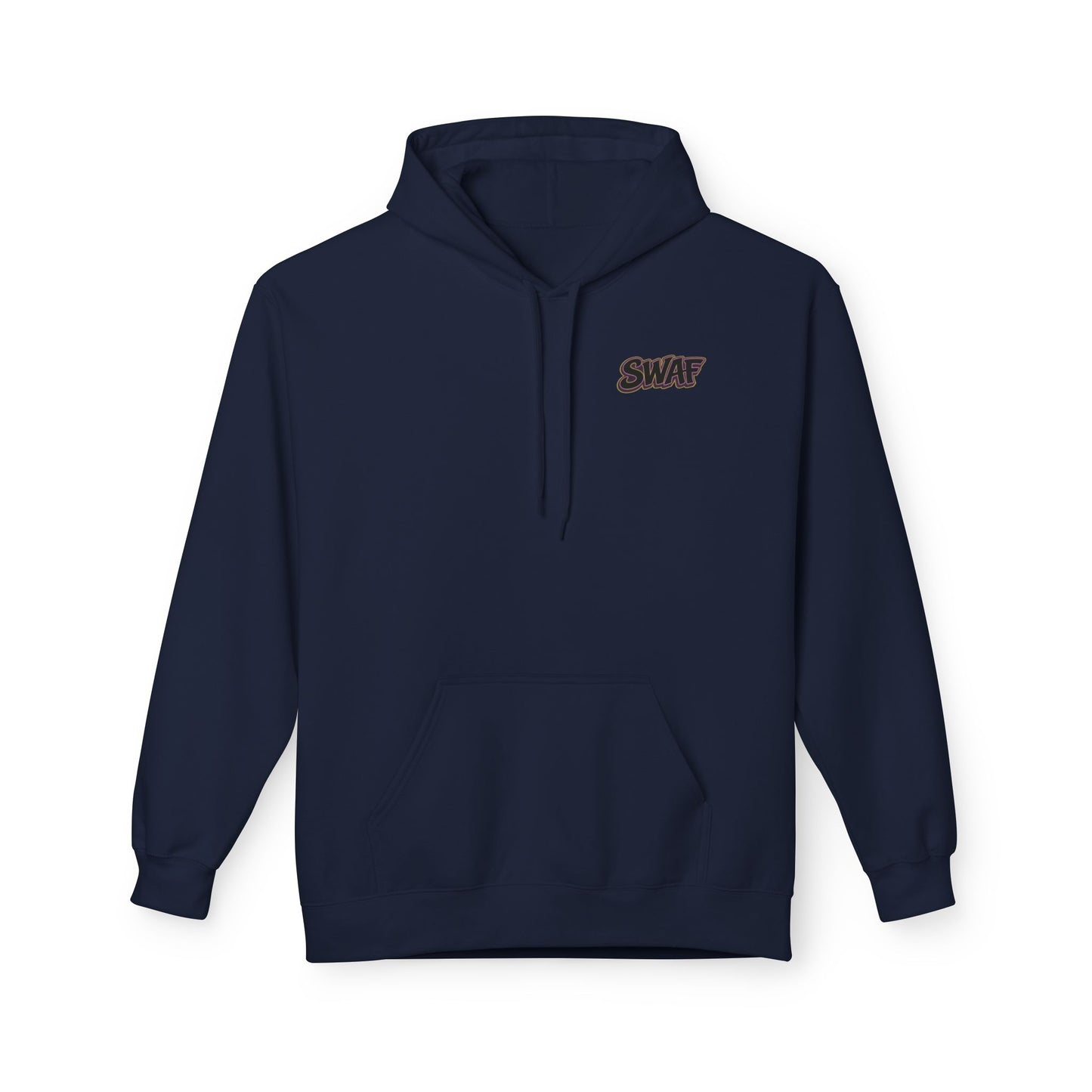 Hoodie — Minimal 'SWAF' Logo White Fleece Pullover