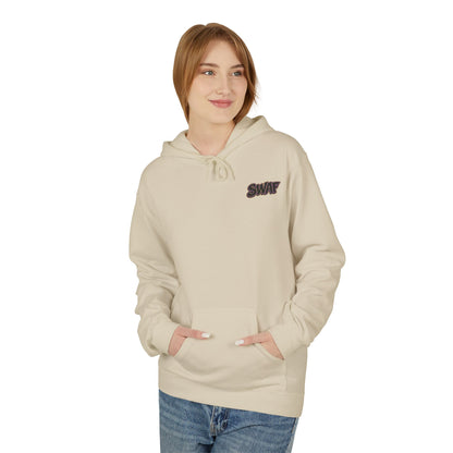 Hoodie — Minimal 'SWAF' Logo White Fleece Pullover