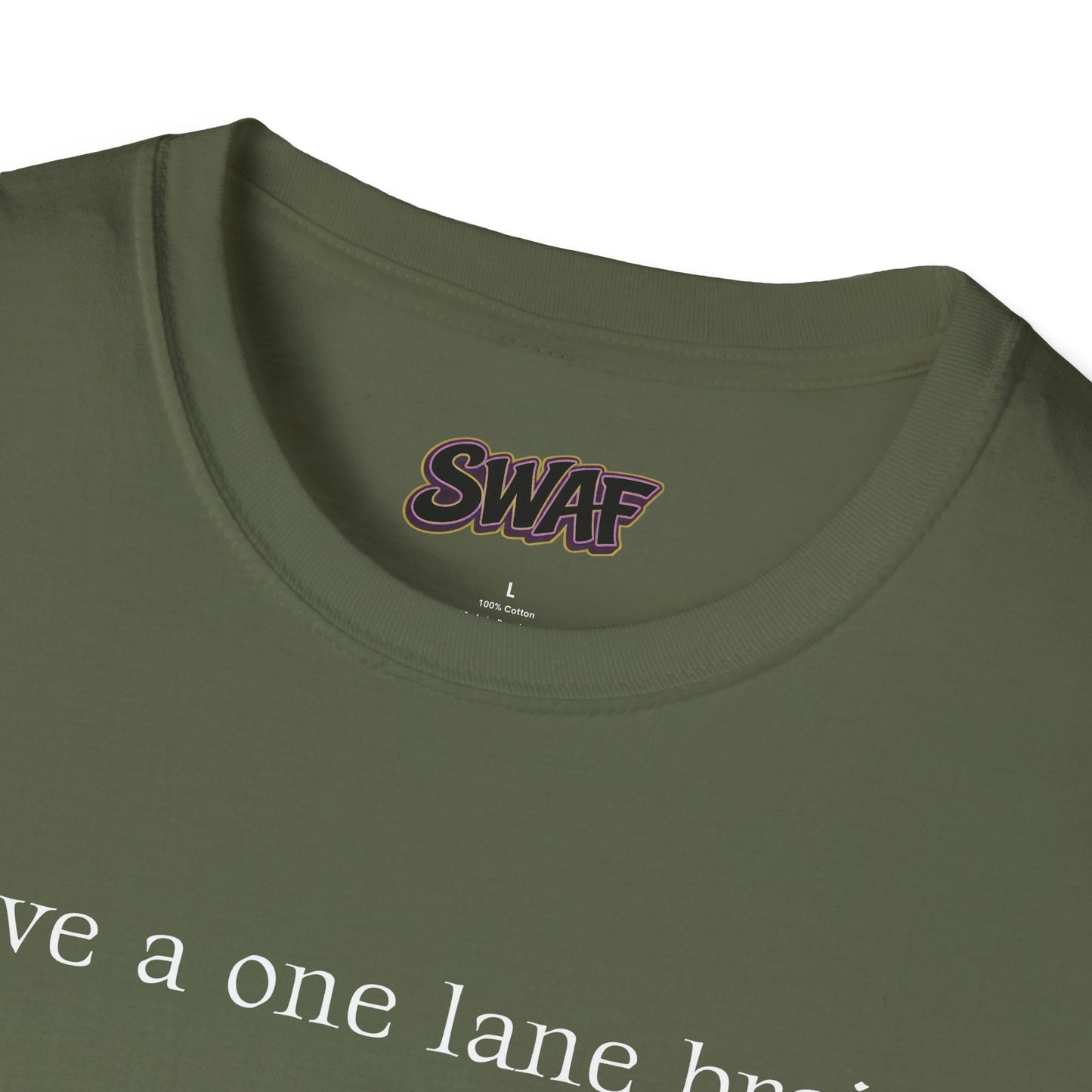 T‑Shirt — “I have a one lane brain...” Front / 420.69 License Plate Back Cannabis Graphic