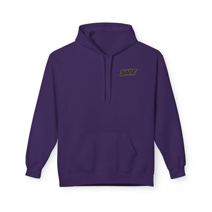 Hoodie — Minimal 'SWAF' Logo White Fleece Pullover