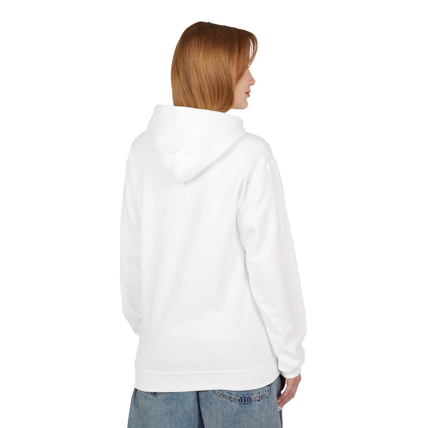 Hoodie — Minimal 'SWAF' Logo White Fleece Pullover