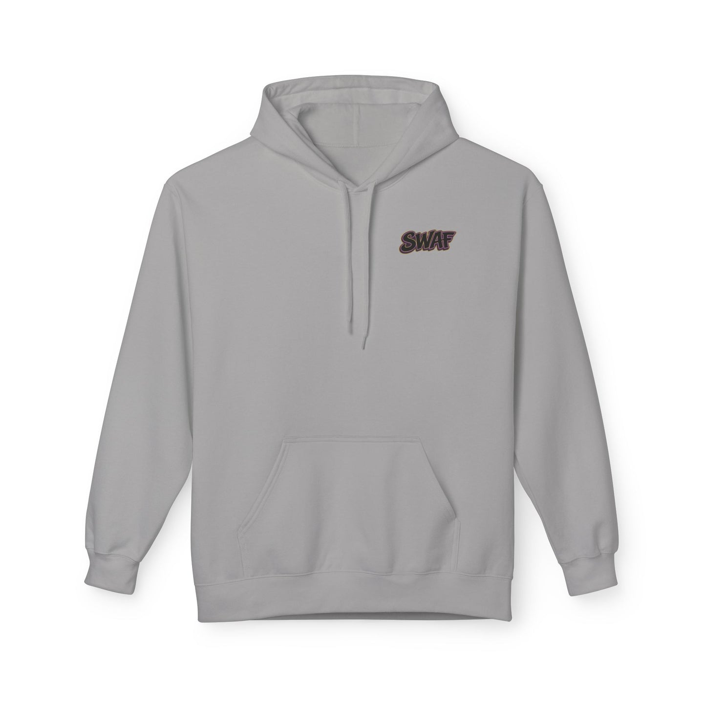 Hoodie — Minimal 'SWAF' Logo White Fleece Pullover