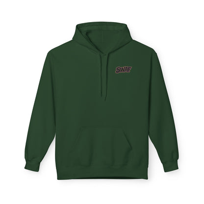 Hoodie — Minimal 'SWAF' Logo White Fleece Pullover