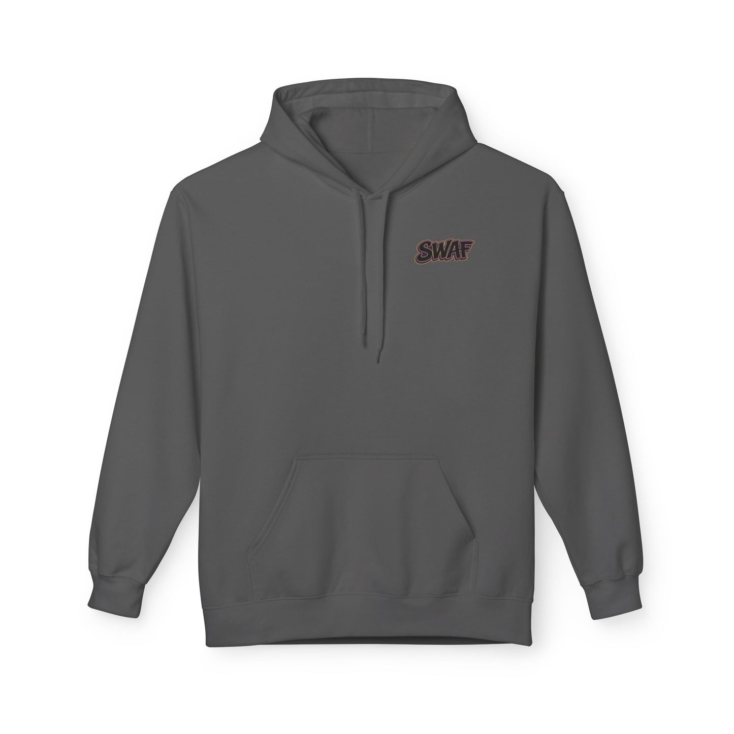 Hoodie — Minimal 'SWAF' Logo White Fleece Pullover