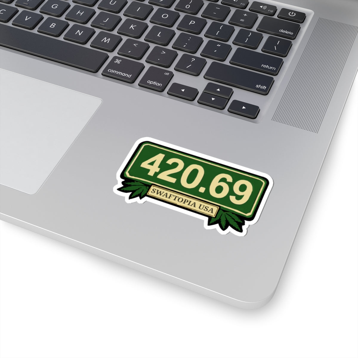 420.69 Green Street Sign Kiss-Cut Sticker — Swaftopia USA Cannabis Leaf Decal