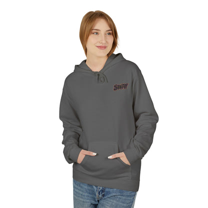 Hoodie — Minimal 'SWAF' Logo White Fleece Pullover